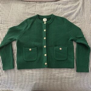 H&M Green Cardigan with Button Detail